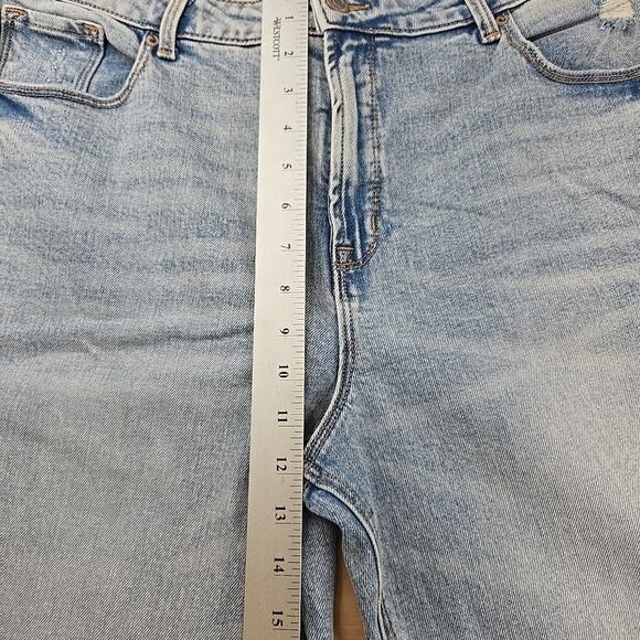 Old Navy High Rise Power Slim Straight Jeans Size 18 Distressed Light Denim - Picture 7 of 13